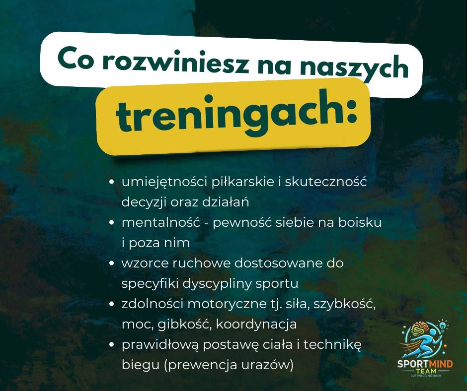 Lista umiejętności rozwijanych na treningach SportMind Team Tarnów